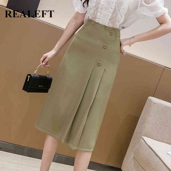 spring summer work wear women's pleated midi skirts korean ol style high waist button a-line wrap female 210428, Black
spring summer work wear women's pleated midi skirts korean ol style high waist button a-line wrap female 210428, Black