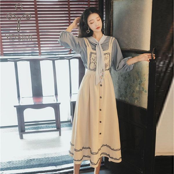 two piece dress yosimi 2021 autumn women 2 outfits sets suit blue shirt blouse and embroidery strapless mid-calf skirt set, White
two piece dress yosimi 2021 autumn women 2 outfits sets suit blue shirt blouse and embroidery strapless mid-calf skirt set, White