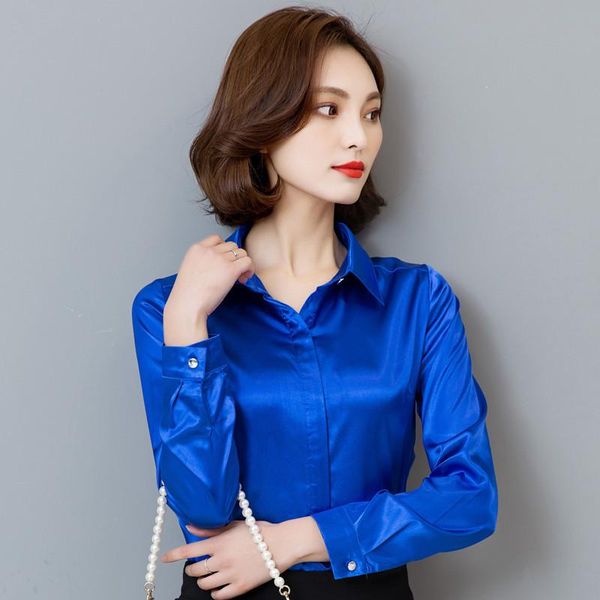 women satin silk long sleeve button-down shirt formal work business silky shiny blouse elegant fashion s-xxl women's blouses & shirts, White
women satin silk long sleeve button-down shirt formal work business silky shiny blouse elegant fashion s-xxl women's blouses & shirts, White