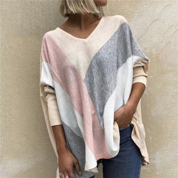 women's t-shirt geometry patchwork casual ladies t shirt batwing long sleeves v neck women loose print female streetwear, White
women's t-shirt geometry patchwork casual ladies t shirt batwing long sleeves v neck women loose print female streetwear, White