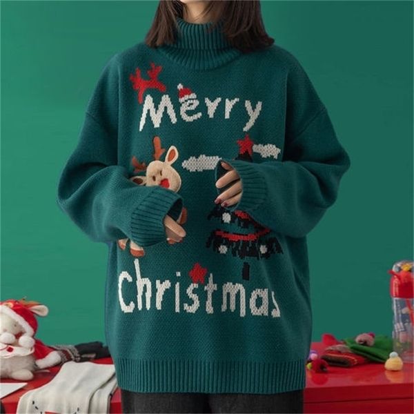 turtleneck christmas sweater women autumn winter korean style wild loose casual spring outer wear holiday costumes 211217, White;black
turtleneck christmas sweater women autumn winter korean style wild loose casual spring outer wear holiday costumes 211217, White;black
