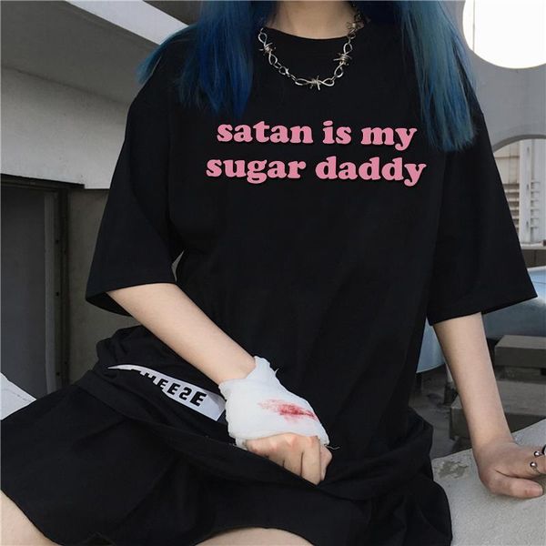 satan is sugar daddy letter womens t shirt v neck print ulzzang vintage tees casual women s 2xl loose short, White
satan is sugar daddy letter womens t shirt v neck print ulzzang vintage tees casual women s 2xl loose short, White