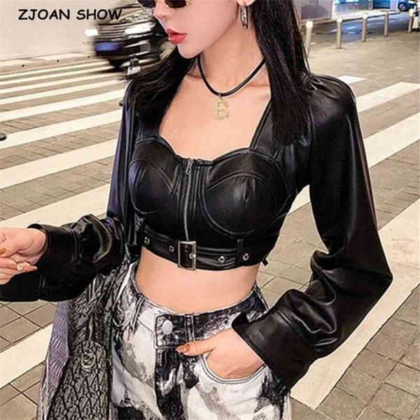 spring streetwear square neck pu cropped shirt women long puff sleeve slim high waist short faux leather blouse 210429, White
spring streetwear square neck pu cropped shirt women long puff sleeve slim high waist short faux leather blouse 210429, White
