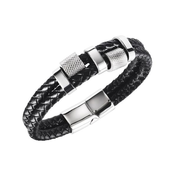 trendy black double braided leather rope chain bracelet men stainless steel hip-pop male bangles wrist jewelry gift, Golden;silver
trendy black double braided leather rope chain bracelet men stainless steel hip-pop male bangles wrist jewelry gift, Golden;silver