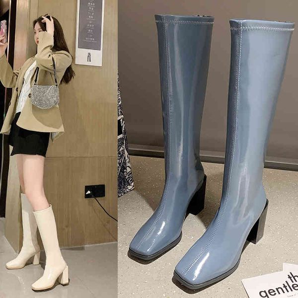 boots cor sólida concisa elegante dedo do pé quadrado botas femininas de couro patente joelho alta moda 8.5 cm saltos altos longas 03ep, Black
boots cor sólida concisa elegante dedo do pé quadrado botas femininas de couro patente joelho alta moda 8.5 cm saltos altos longas 03ep, Black