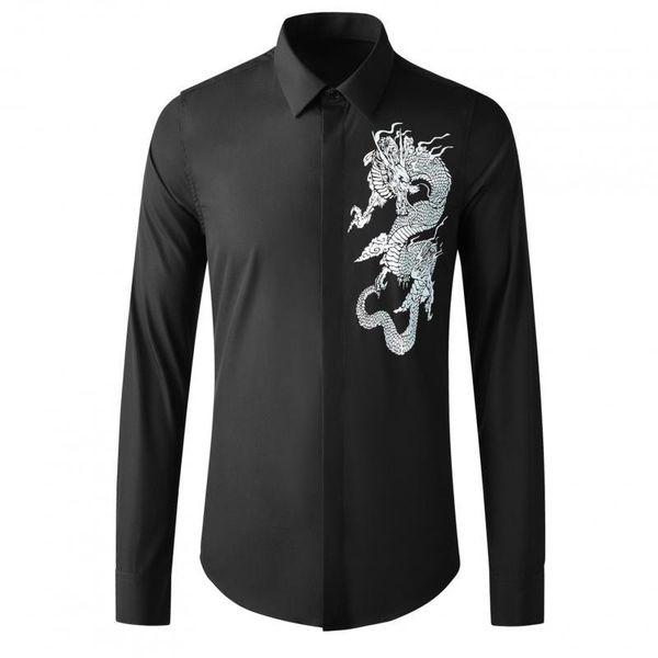 men's casual shirts 2021 printed male luxury long sleeve chinese style mens dress fashion slim fit party man 4xl, White;black
men's casual shirts 2021 printed male luxury long sleeve chinese style mens dress fashion slim fit party man 4xl, White;black