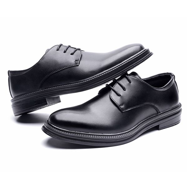 basic men derby leather shoes formal men dress shoes workplace thick sole comfortable suit wedding shoes, Black
basic men derby leather shoes formal men dress shoes workplace thick sole comfortable suit wedding shoes, Black