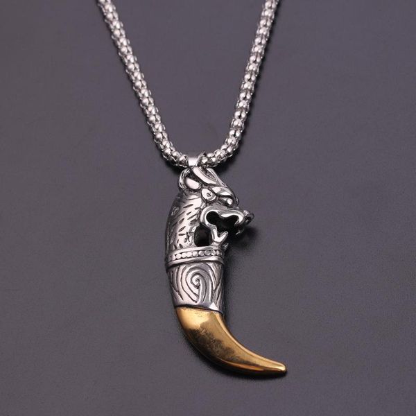 pendant necklaces wolf tooth punk brave men gog teeth spike necklace women lucky jewelry classic amulet gi, Silver
pendant necklaces wolf tooth punk brave men gog teeth spike necklace women lucky jewelry classic amulet gi, Silver