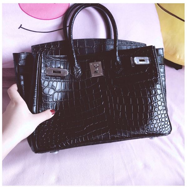 new alligator bag fashion star the same versatile leather women's all hand