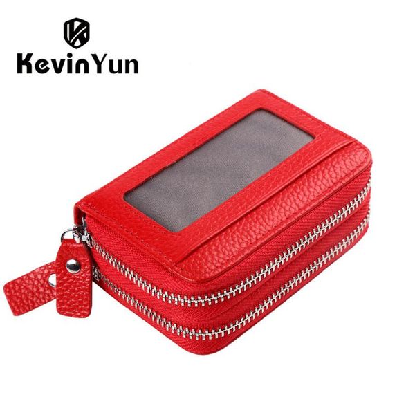 card holders kevin yun fashion brand genuine leather women holder double zipper large capacity female id case bag wallet, Brown;gray
card holders kevin yun fashion brand genuine leather women holder double zipper large capacity female id case bag wallet, Brown;gray
