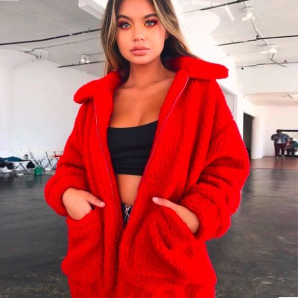 women's wool & blends s-3xl 2021 autumn thick plush big pocket ladies jacket coat fashion street wind cool girl warm top, Black
women's wool & blends s-3xl 2021 autumn thick plush big pocket ladies jacket coat fashion street wind cool girl warm top, Black