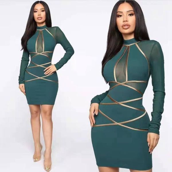 casual dresses elegant green long sleeve bandage dress 2021 women autumn patchwork mesh fashion celebrity party runway vestidos wholesale, Black;gray
casual dresses elegant green long sleeve bandage dress 2021 women autumn patchwork mesh fashion celebrity party runway vestidos wholesale, Black;gray