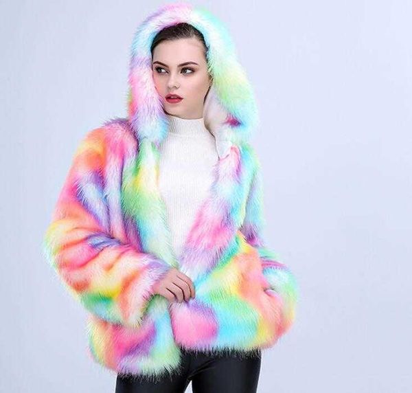 women's fur & faux sexy&club rainbow women coat warmed hooded jacket s-3xl plus size fashion slim winter, Black
women's fur & faux sexy&club rainbow women coat warmed hooded jacket s-3xl plus size fashion slim winter, Black