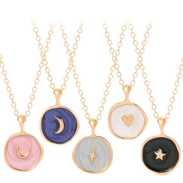 pendant necklaces simple stars moon women jewelry heart round gold color necklace gifts year 2021 chains around the neck, Silver
pendant necklaces simple stars moon women jewelry heart round gold color necklace gifts year 2021 chains around the neck, Silver