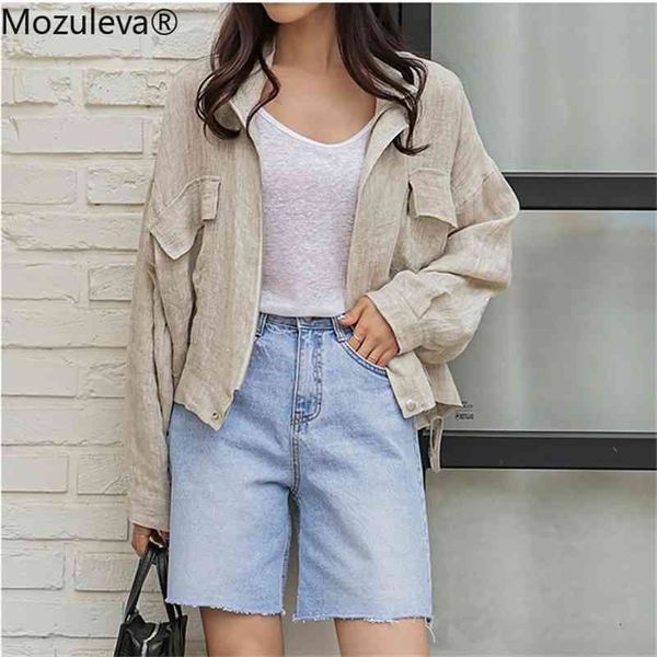 summer fall women's jacket stand collar casual loose pockets cargo cotton and linen zipper short basic 210416, Black;brown
summer fall women's jacket stand collar casual loose pockets cargo cotton and linen zipper short basic 210416, Black;brown