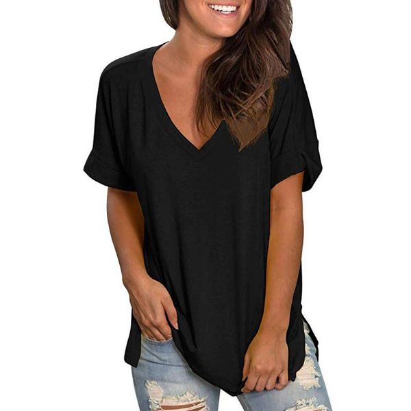 women's blouses & shirts summer femme v neck short sleeve shirt solid color harajuku tunic blouse casual loose womens and #35, White
women's blouses & shirts summer femme v neck short sleeve shirt solid color harajuku tunic blouse casual loose womens and #35, White