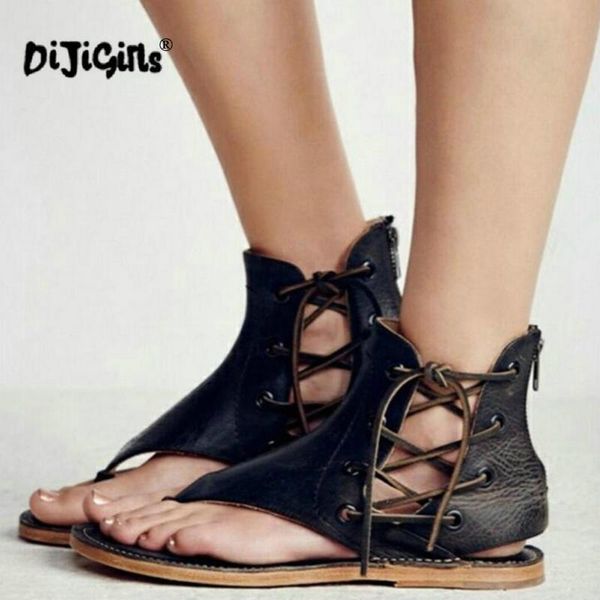 Dijigirls 2021 Summer Women Gladiator Vintage Sandals Lace Up Flip-Flops Strap Flat Heel Shoes Leather Woman Sandalias Mujer, Black
Dijigirls 2021 Summer Women Gladiator Vintage Sandals Lace Up Flip-Flops Strap Flat Heel Shoes Leather Woman Sandalias Mujer, Black