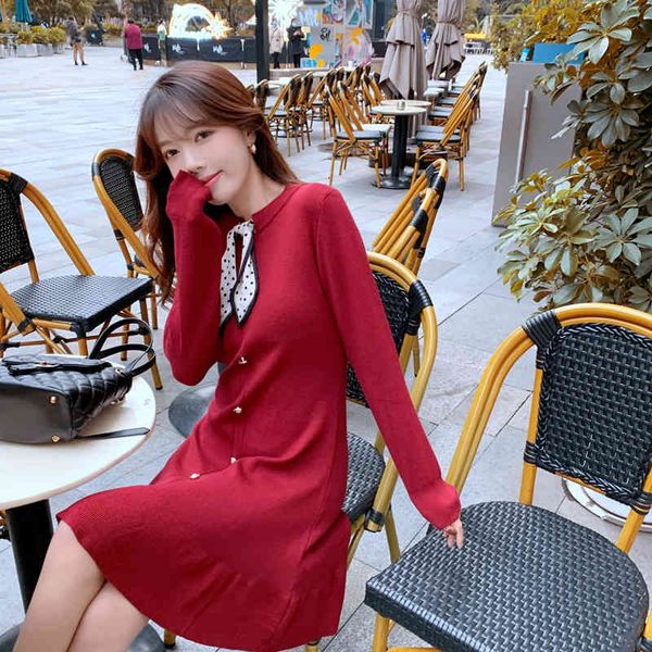 casual dresses autumn and winter korea women elegant knee-length bow tie neck lady knit long sleeve vestidos 9uay, Black;gray
casual dresses autumn and winter korea women elegant knee-length bow tie neck lady knit long sleeve vestidos 9uay, Black;gray