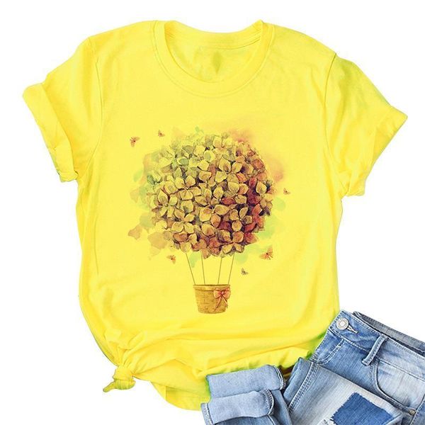 yellow summer short sleeve women t shirts floral flower fashion graphic tee, White
yellow summer short sleeve women t shirts floral flower fashion graphic tee, White