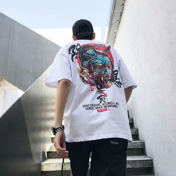 men's t-shirts short-sleeved t-shirt 2021 summer casual tide brand ins hip-hop half sleeve chinese style, White;black
men's t-shirts short-sleeved t-shirt 2021 summer casual tide brand ins hip-hop half sleeve chinese style, White;black