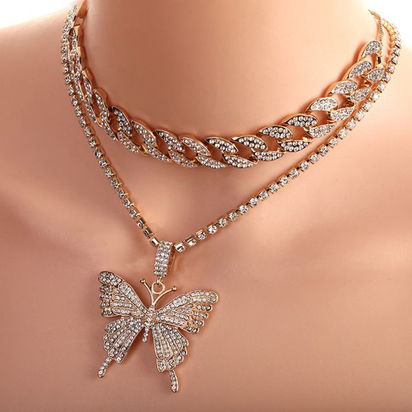 exaggerated micro inlaid diamond geometric necklace women's suit cuba chain big butterfly, Black
exaggerated micro inlaid diamond geometric necklace women's suit cuba chain big butterfly, Black