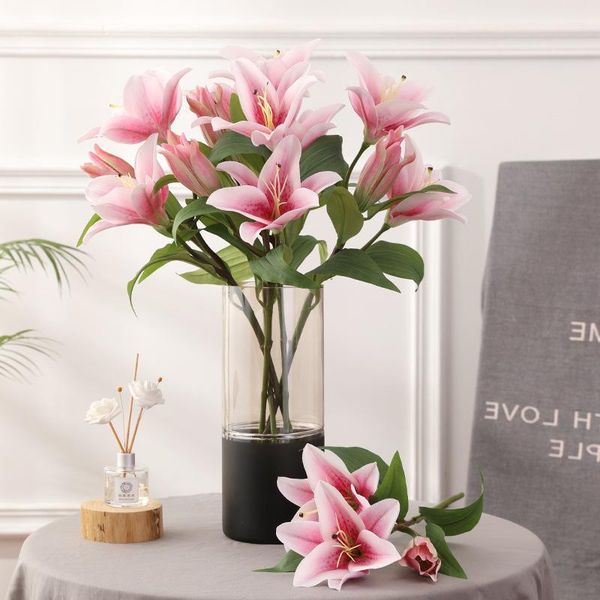 5pcs/lot simulation 3 heads hand feel lily flower wedding home decoration pography fake flowers film bouquet decorative & wreaths
5pcs/lot simulation 3 heads hand feel lily flower wedding home decoration pography fake flowers film bouquet decorative & wreaths