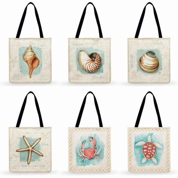 shopping bags ocean art print tote bag for women casual conch starfish painting ladies shoulder foldable beach
shopping bags ocean art print tote bag for women casual conch starfish painting ladies shoulder foldable beach