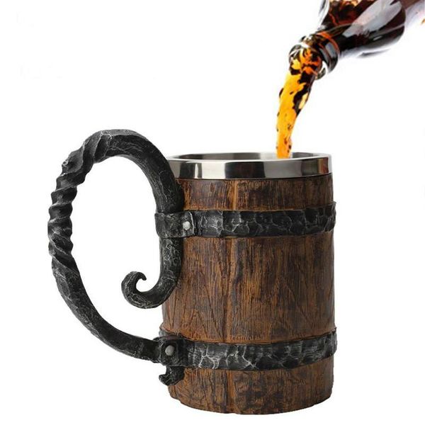 mugs 550ml simulation wooden mug barrel double layer beer stainless steel drinking cup coffee drinkware handcrafted whiskey glass
mugs 550ml simulation wooden mug barrel double layer beer stainless steel drinking cup coffee drinkware handcrafted whiskey glass