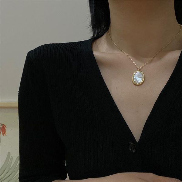 chains ins same design freshwater shell oval pendant vintage necklace clavicle chain cold wind, Silver
chains ins same design freshwater shell oval pendant vintage necklace clavicle chain cold wind, Silver