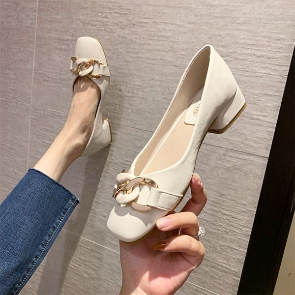 thick heel flat shoes women's autumn british style square head metal buckle shallow mouth soft sole single shoes women, Black
thick heel flat shoes women's autumn british style square head metal buckle shallow mouth soft sole single shoes women, Black