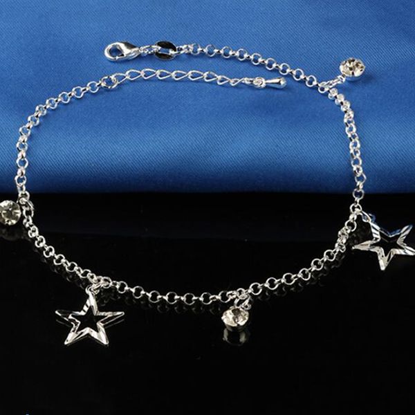 small stars pendant bohemia foot anklet 925 sterling silver plate anklets bracelet chain for fashion women chain on jewelry, Red;blue
small stars pendant bohemia foot anklet 925 sterling silver plate anklets bracelet chain for fashion women chain on jewelry, Red;blue