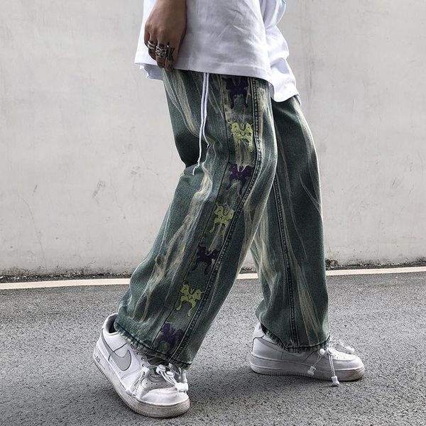 ins korean punk pants women men retro tie-dye gradient butterfly embroidery wild bf loose wash straight wide leg jeans men's, Black
ins korean punk pants women men retro tie-dye gradient butterfly embroidery wild bf loose wash straight wide leg jeans men's, Black