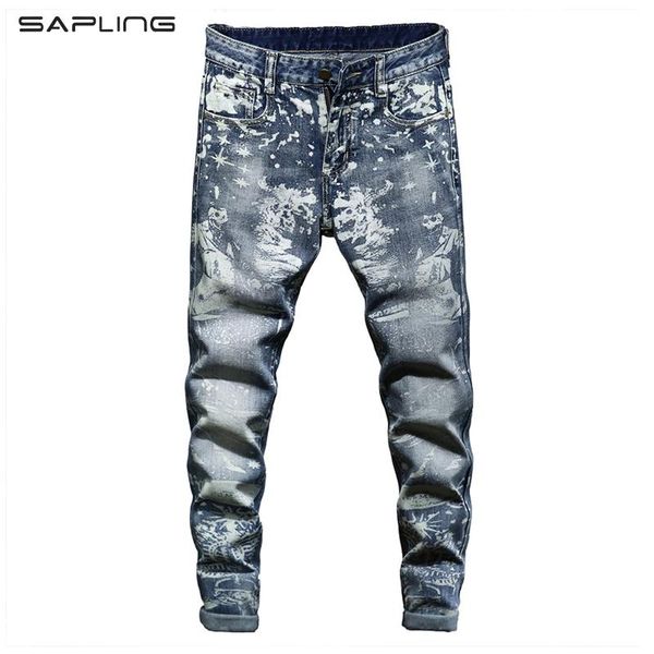 men's jeans snow washed printed stretch denim korean fashion slim fit pencil pants men jean trousers drop, Blue
men's jeans snow washed printed stretch denim korean fashion slim fit pencil pants men jean trousers drop, Blue