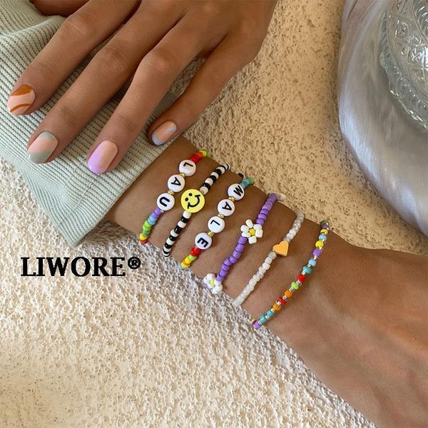 beaded, strands liwore bohemian colorful bead bracelet set for women elastic acrylic letter anklet summer jewelry, Black
beaded, strands liwore bohemian colorful bead bracelet set for women elastic acrylic letter anklet summer jewelry, Black