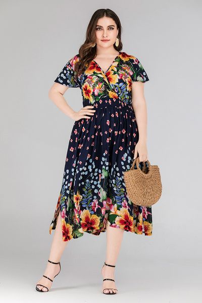 printed floral dresses summer loose fashion slim v neck short sleeve dress female clothing womens designer, Black;gray
printed floral dresses summer loose fashion slim v neck short sleeve dress female clothing womens designer, Black;gray