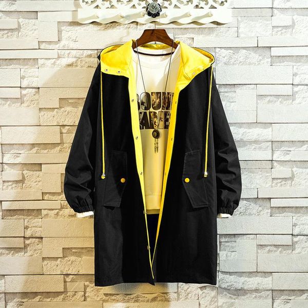 men's trench coats autumn mid long hooded windbreaker large color matching coat couple's f38p95, Tan;black
men's trench coats autumn mid long hooded windbreaker large color matching coat couple's f38p95, Tan;black
