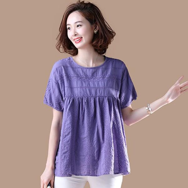 women's blouses & shirts cotton shirt women summer loose casual 2021 korean style hollow out embroidery woman p1254, White
women's blouses & shirts cotton shirt women summer loose casual 2021 korean style hollow out embroidery woman p1254, White