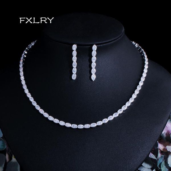 earrings & necklace fxlry oval cubic zirconia and brides jewelry sets for wedding, Silver
earrings & necklace fxlry oval cubic zirconia and brides jewelry sets for wedding, Silver