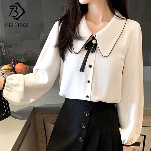 women's blouses & shirts women 2021 spring autumn drawstring turn-down collar full sleeve single-breasted loose chiffon t05907k, White
women's blouses & shirts women 2021 spring autumn drawstring turn-down collar full sleeve single-breasted loose chiffon t05907k, White