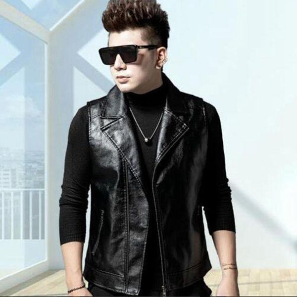 men biker vest sleeveless pu leather motorcycle waistcoat gilet homme chalecos para hombre multi pocket men's vests, Black;white
men biker vest sleeveless pu leather motorcycle waistcoat gilet homme chalecos para hombre multi pocket men's vests, Black;white