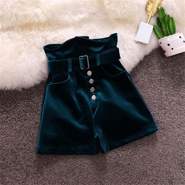 women's shorts gowyimmes autumn big size girl solid gold velvet women lady high waist sashes winter bottomings 697, White;black
women's shorts gowyimmes autumn big size girl solid gold velvet women lady high waist sashes winter bottomings 697, White;black