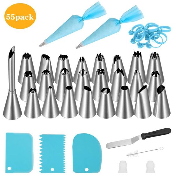baking & pastry tools 55 pcs cake decorating set icing bags and nozzles cupcake kit with piping palette knife dough cutter
baking & pastry tools 55 pcs cake decorating set icing bags and nozzles cupcake kit with piping palette knife dough cutter