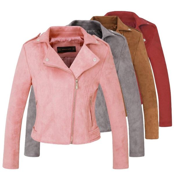 women's leather & faux autumn witner women motorcycle pu pink red gray jackets lady biker outerwear coat with belt 4 color, Black
women's leather & faux autumn witner women motorcycle pu pink red gray jackets lady biker outerwear coat with belt 4 color, Black