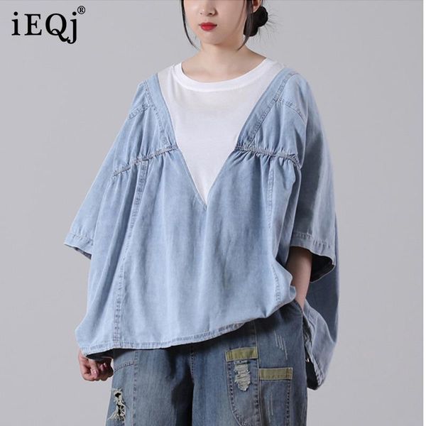 women's t-shirt ieqj women blue big size casual stitched round neck denim wrinkled fack two short sleeve fashion summer 2021 3f0127, White
women's t-shirt ieqj women blue big size casual stitched round neck denim wrinkled fack two short sleeve fashion summer 2021 3f0127, White