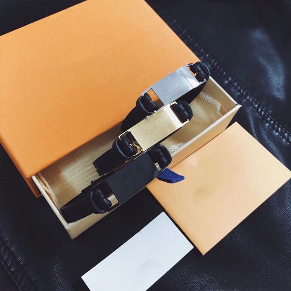 men's and women's leather bracelet fashion classic 3 color gift bracelet timeless retro gift bracelet box packaging, Black
men's and women's leather bracelet fashion classic 3 color gift bracelet timeless retro gift bracelet box packaging, Black