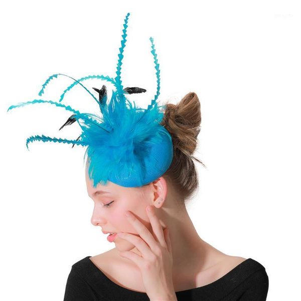 sea blue church cocktail race fascinator hat hair clip with fancy feather accessories ladies show headpiece headband1
sea blue church cocktail race fascinator hat hair clip with fancy feather accessories ladies show headpiece headband1