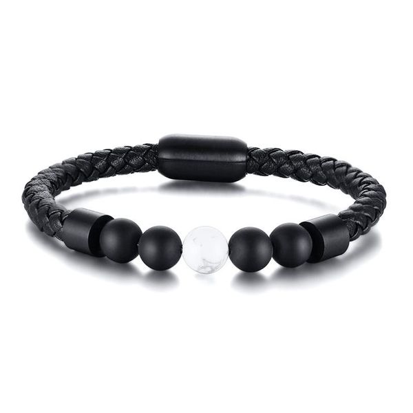 bangle 2021 fashion european and american style titanium steel jewelry for men's microfiber leather volcanic stone bracelet, Black
bangle 2021 fashion european and american style titanium steel jewelry for men's microfiber leather volcanic stone bracelet, Black