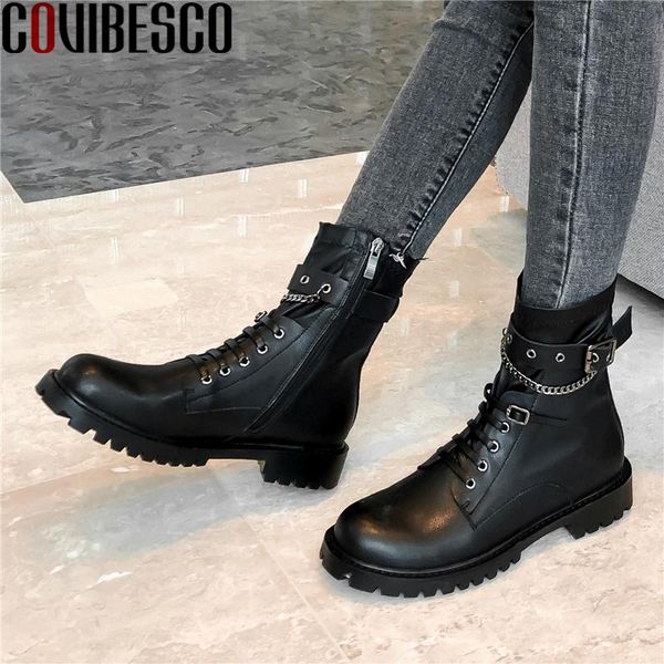 boots covibesco casual fashion women ankle autumn winter shoes woman cool chain genuine leather motorcycle, Black
boots covibesco casual fashion women ankle autumn winter shoes woman cool chain genuine leather motorcycle, Black