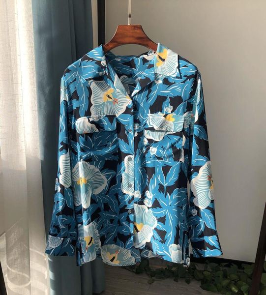 women's blouses & shirts 100% silk women blouse 2021 spring and summer print classic double-pocket long-sleeved lapel single-breasted s, White
women's blouses & shirts 100% silk women blouse 2021 spring and summer print classic double-pocket long-sleeved lapel single-breasted s, White