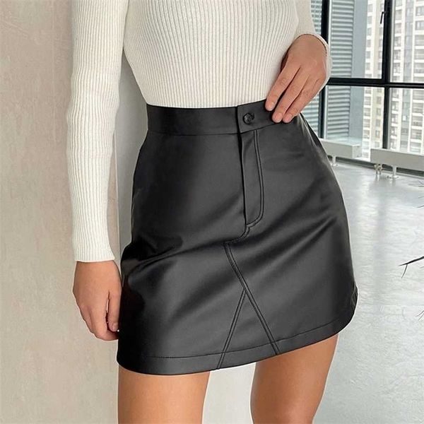 winter autumn women leather a-line short mini skirt solid black high waist club party slim bodycon for female 211124
winter autumn women leather a-line short mini skirt solid black high waist club party slim bodycon for female 211124